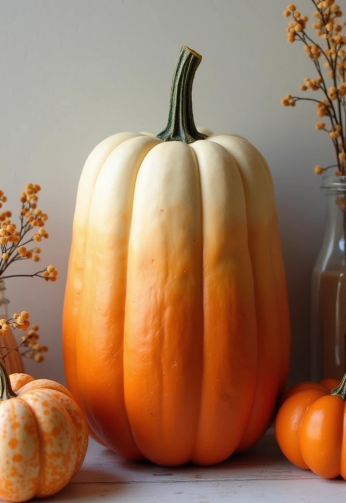 25+ Tall Pumpkin Painting Ideas for Unique Fall Decor - 11. Ombre Effect