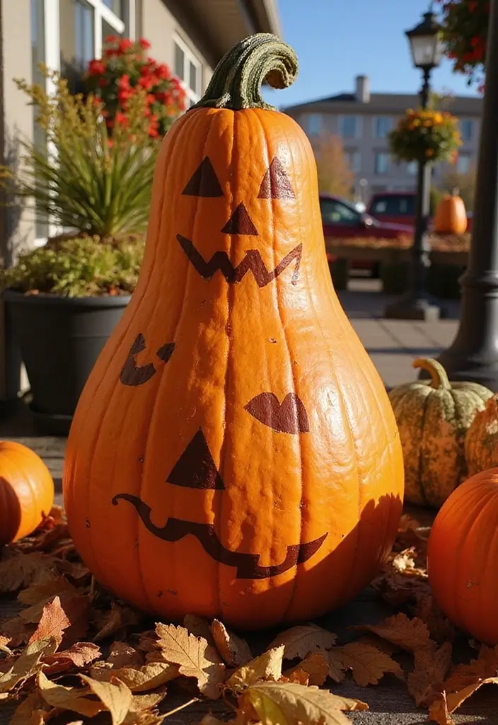 25+ Tall Pumpkin Painting Ideas for Unique Fall Decor - 23. Holiday Mash-Up