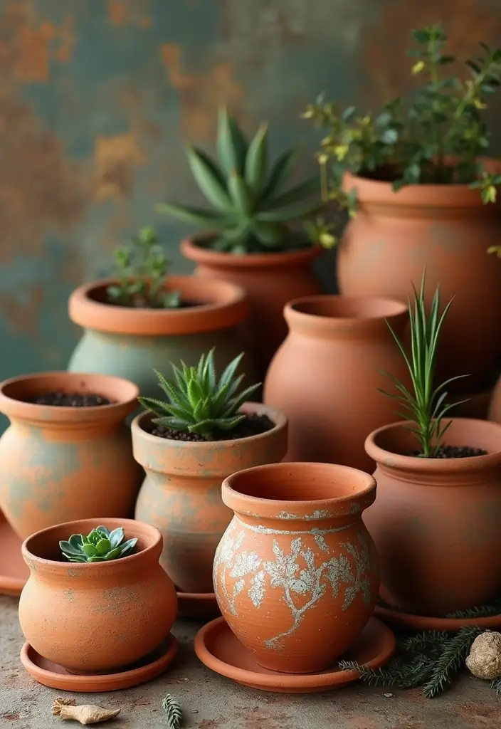 25+ Terracotta Pot Painting Ideas with Natural Style - 21. Seasonal Themes