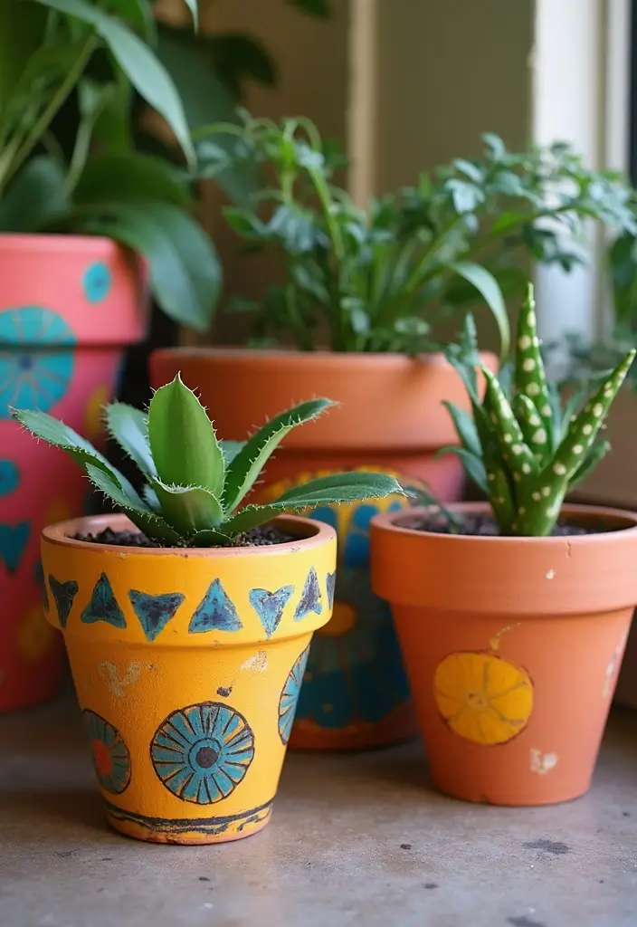 25+ Terracotta Pot Painting Ideas with Natural Style - 25. Upcycled Terracotta