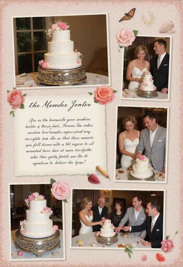 25+ Wedding Scrapbook Ideas to Preserve Every Beautiful Moment - 25. Wedding Cake Memories