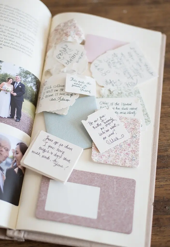 25+ Wedding Scrapbook Ideas to Preserve Every Beautiful Moment - 7. Memory Tags and Notes