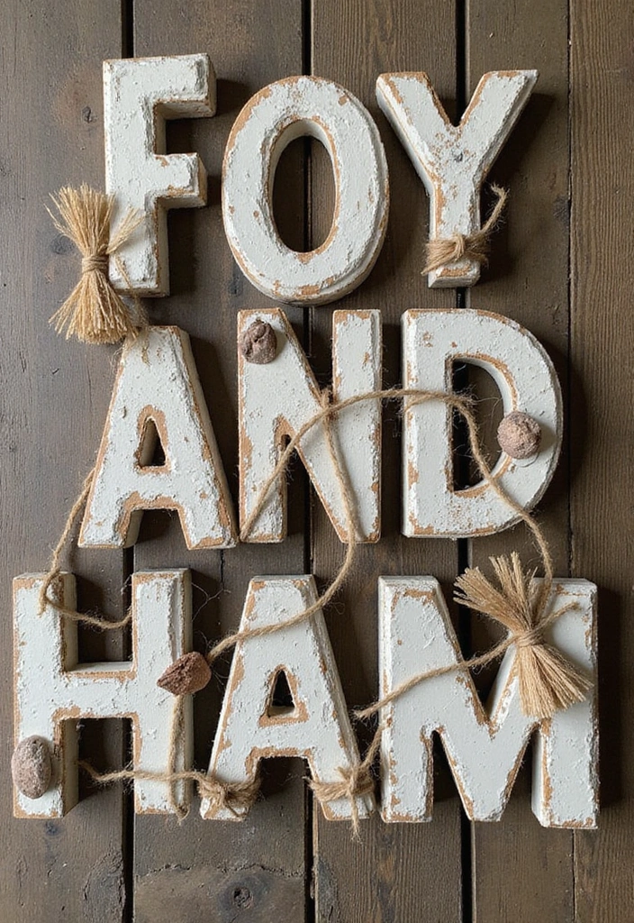 25+ Wood Letter Painting Ideas to Personalize Your Space - 18. Textured Lettering