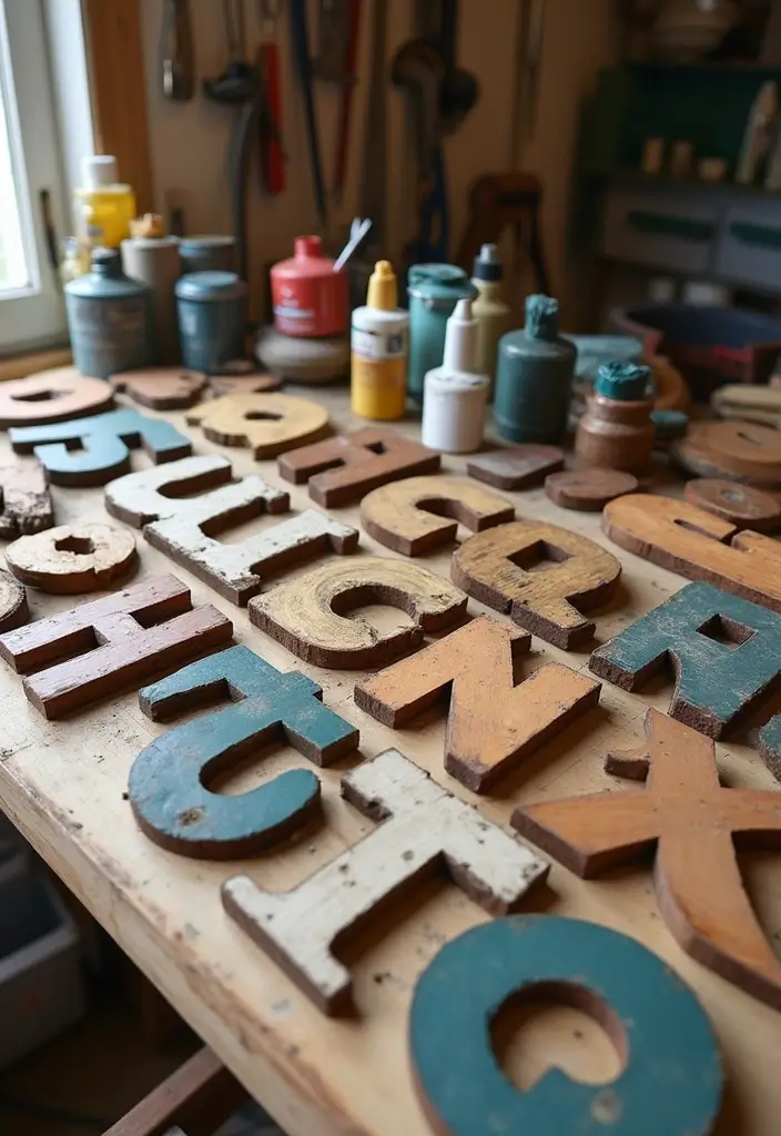25+ Wood Letter Painting Ideas to Personalize Your Space - 19. Upcycled Wood Letter Projects