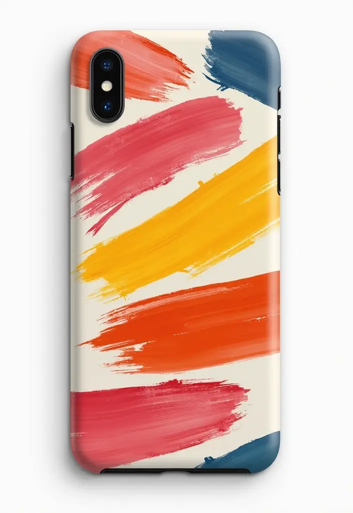 30 Aesthetic Phone Case Painting Ideas You’ll Love - 12. Brush Stroke Bliss