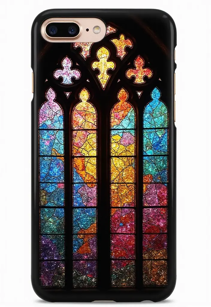 30 Aesthetic Phone Case Painting Ideas You’ll Love - 16. Stained Glass Effect