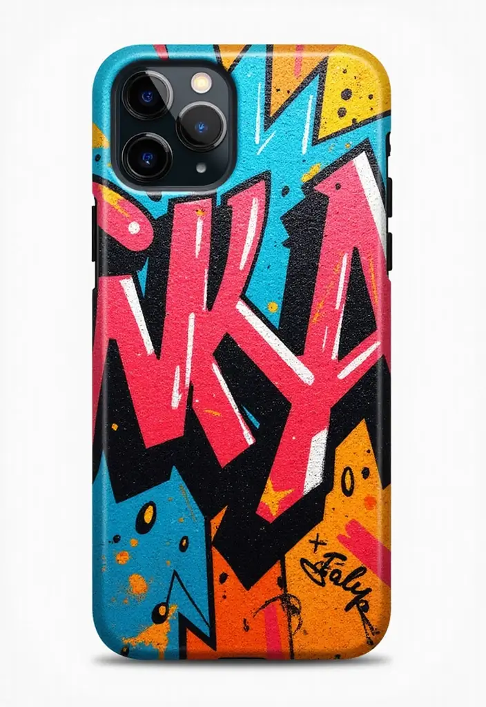 30 Aesthetic Phone Case Painting Ideas You’ll Love - 21. Graffiti Style