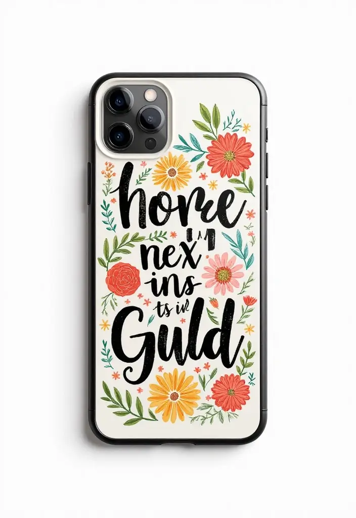 30 Aesthetic Phone Case Painting Ideas You’ll Love - 27. Artistic Typography