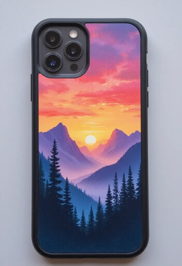 30 Aesthetic Phone Case Painting Ideas You’ll Love - 5. Nature Scenes