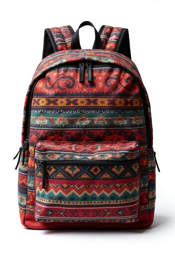 30 Backpack Painting Ideas for a Personalized Look - 13. Tribal Patterns