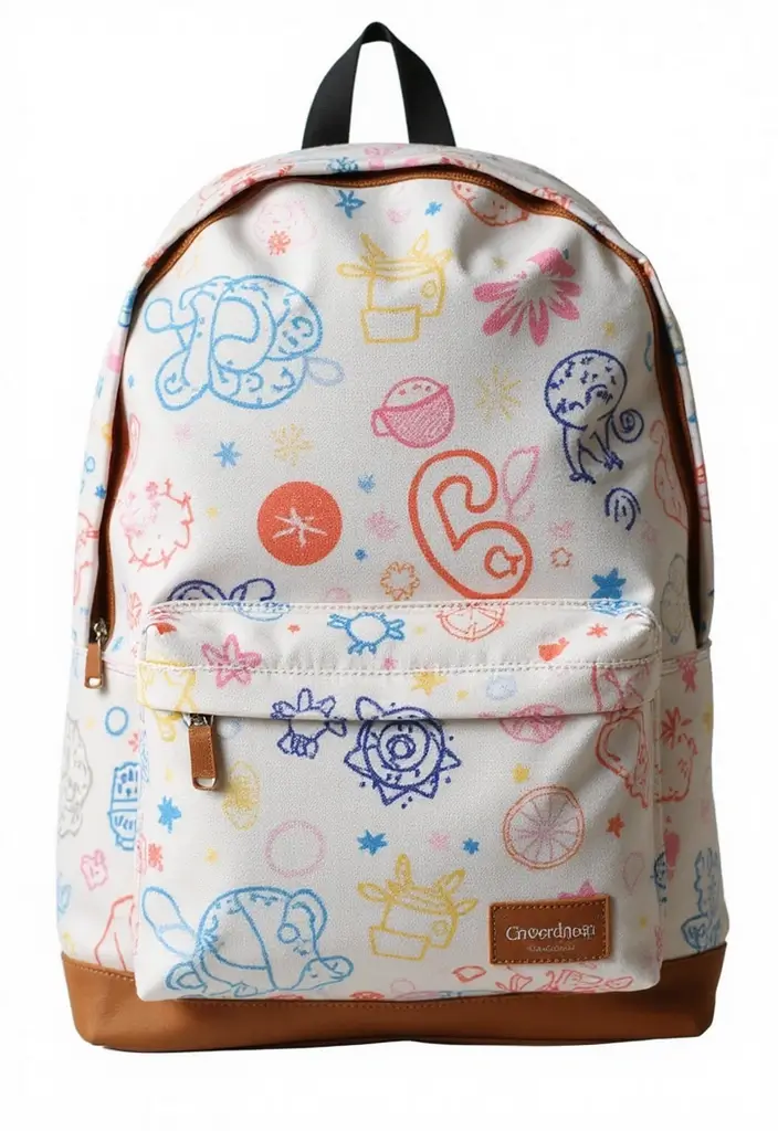 30 Backpack Painting Ideas for a Personalized Look - 19. Doodle Patterns