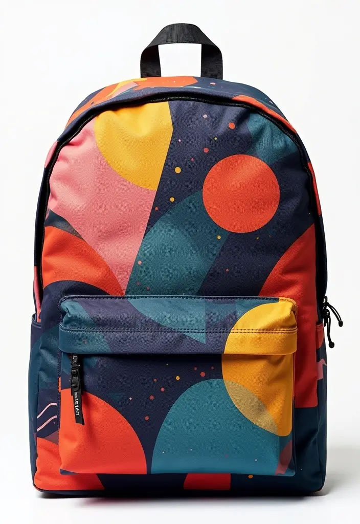 30 Backpack Painting Ideas for a Personalized Look - 2. Abstract Geometric Shapes