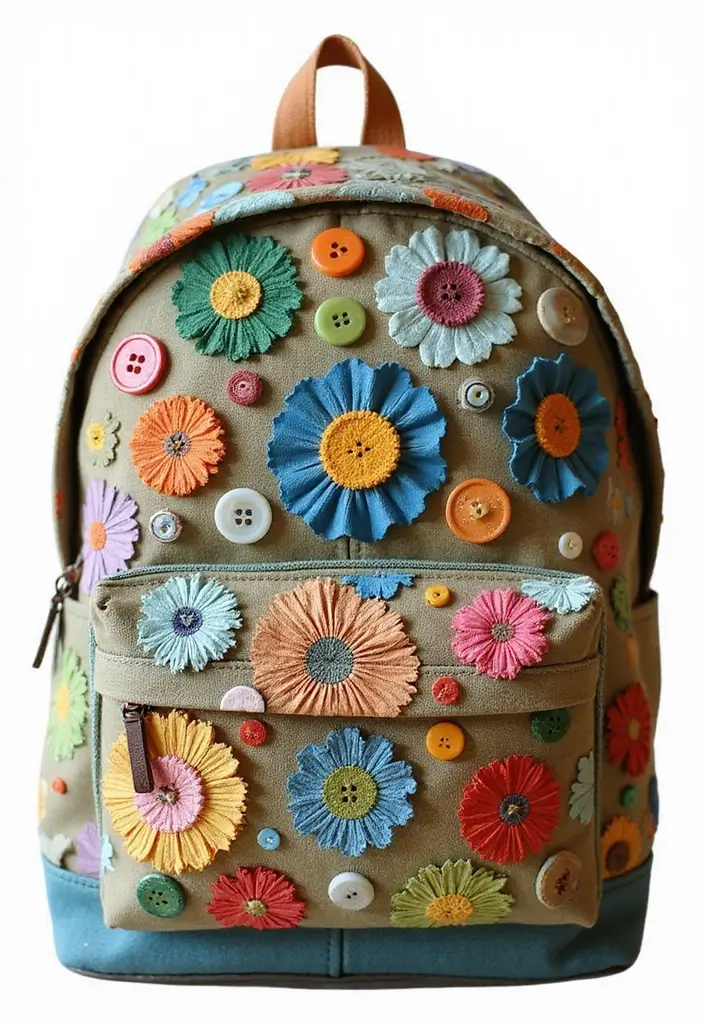 30 Backpack Painting Ideas for a Personalized Look - 21. Recycled Material Designs