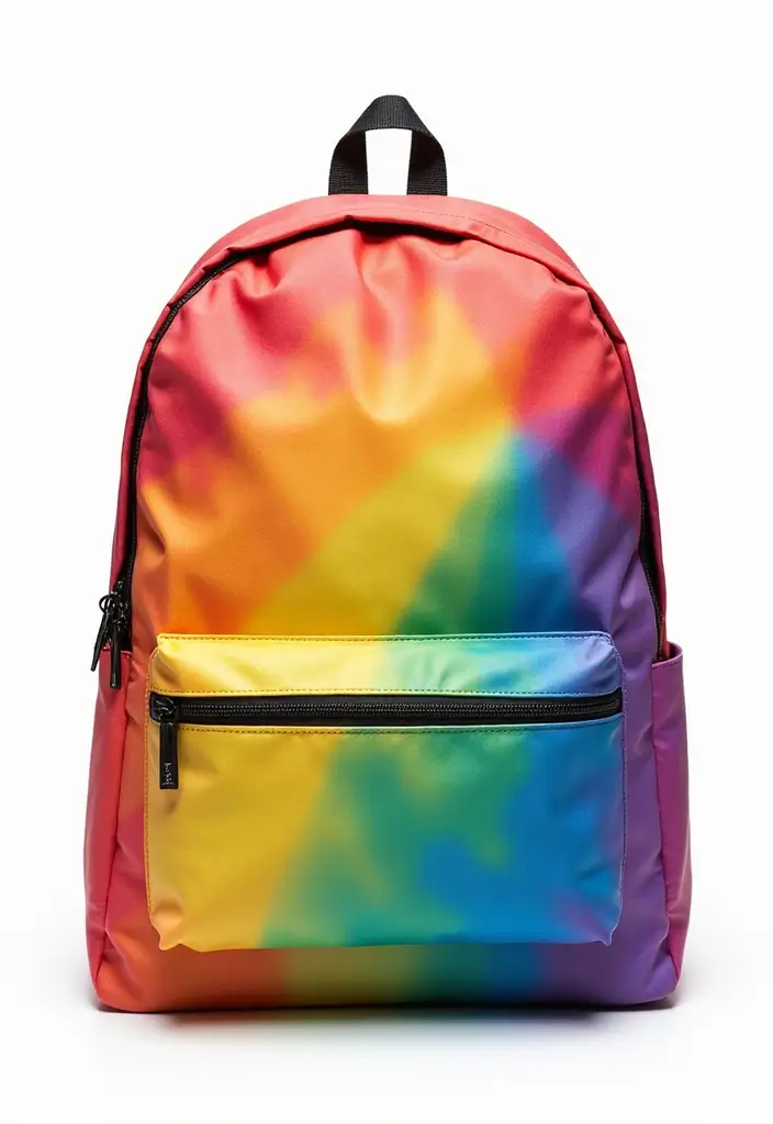 30 Backpack Painting Ideas for a Personalized Look - 27. Rainbow Patterns