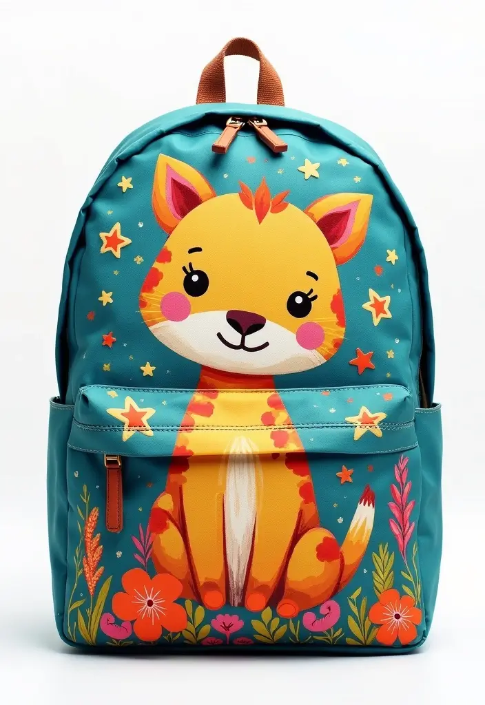 30 Backpack Painting Ideas for a Personalized Look - 4. Whimsical Animal Illustrations