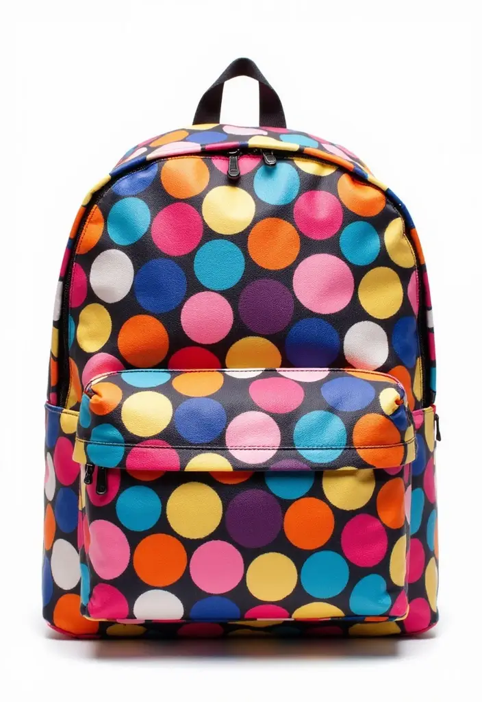 30 Backpack Painting Ideas for a Personalized Look - 7. Classic Polka Dots