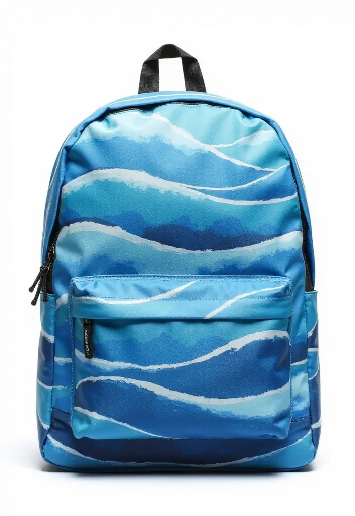 30 Backpack Painting Ideas for a Personalized Look - 8. Ocean Waves