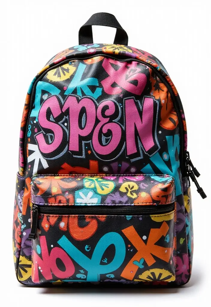 30 Backpack Painting Ideas for a Personalized Look - 9. Graffiti Art