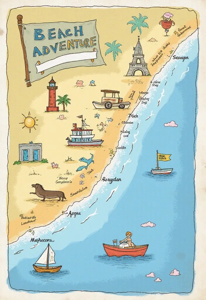 30 Beach Scrapbook Ideas for Your Summer Memories - 10. Beach Adventure Map