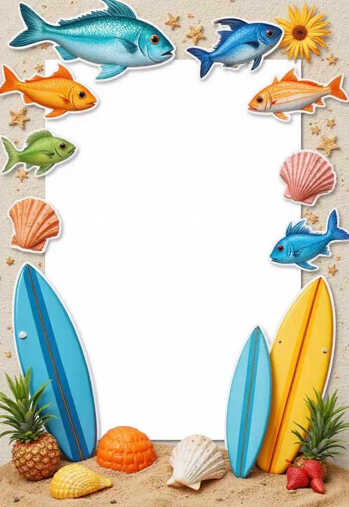 30 Beach Scrapbook Ideas for Your Summer Memories - 11. Beach-themed Stickers