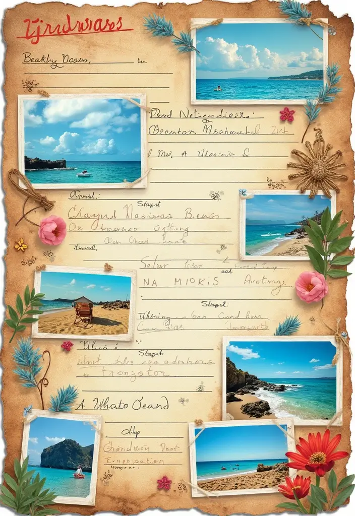 30 Beach Scrapbook Ideas for Your Summer Memories - 18. Beach Adventure Journal Entries