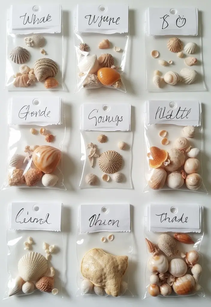30 Beach Scrapbook Ideas for Your Summer Memories - 2. Seashell Collection Display
