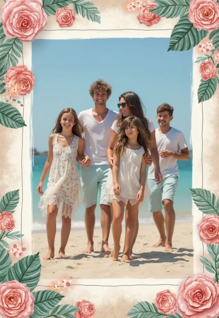 30 Beach Scrapbook Ideas for Your Summer Memories - 20. Shell-Patterned Borders