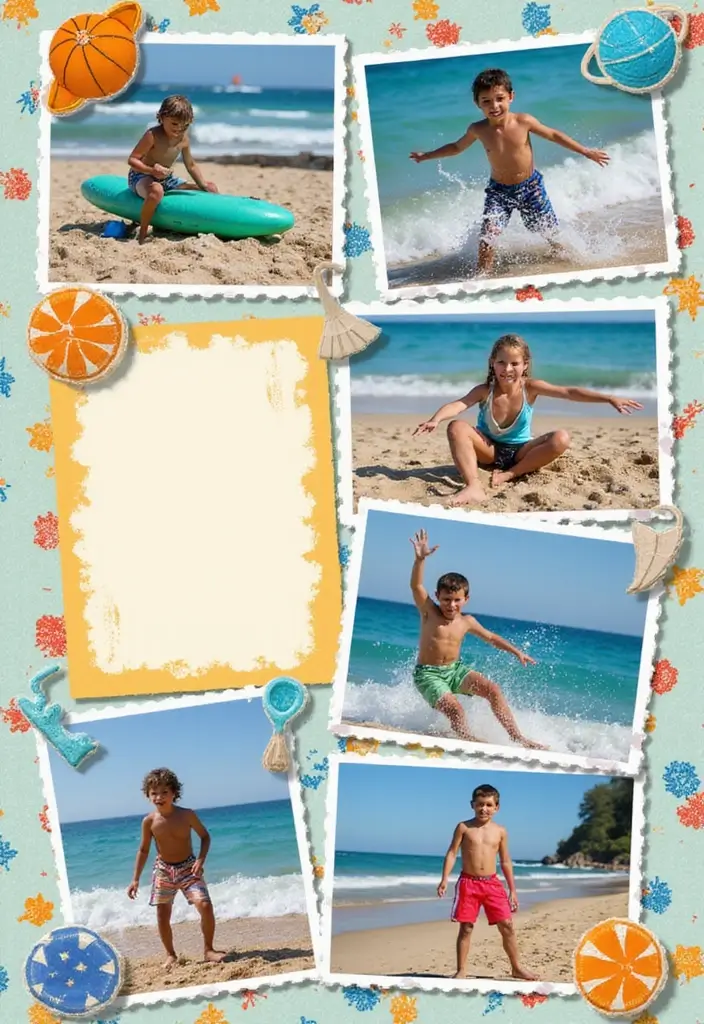 30 Beach Scrapbook Ideas for Your Summer Memories - 24. Beach Sports Highlights