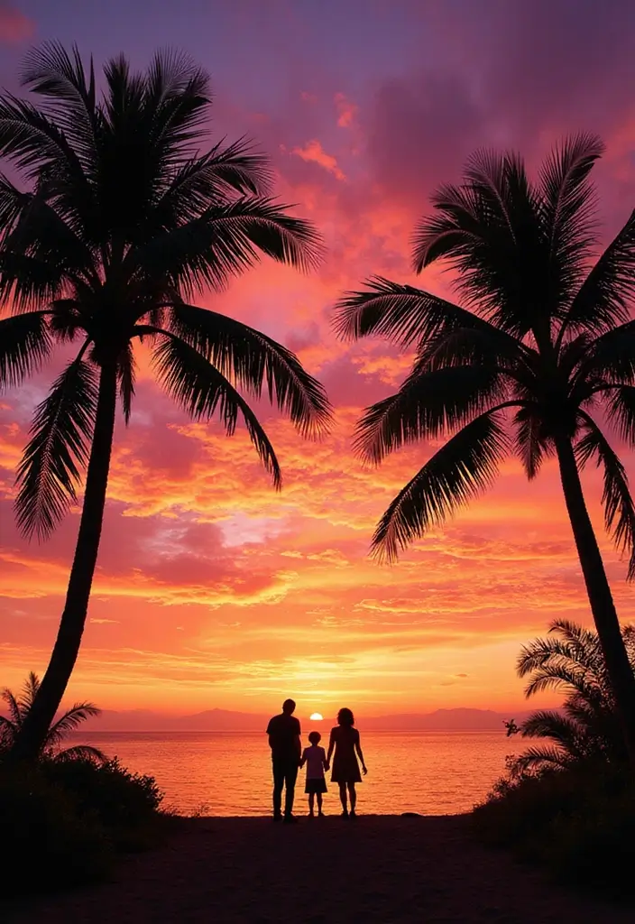 30 Beach Scrapbook Ideas for Your Summer Memories - 25. Sunset Silhouettes