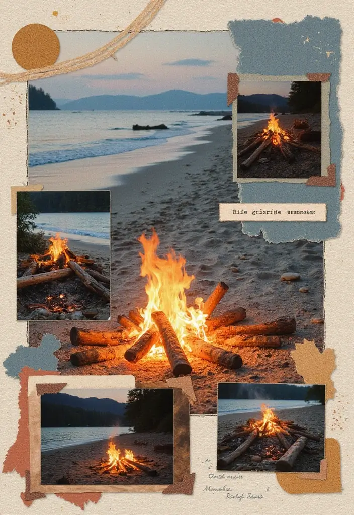 30 Beach Scrapbook Ideas for Your Summer Memories - 28. Beach Fire Memories