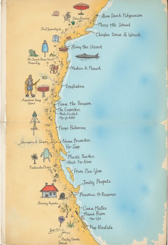 30 Beach Scrapbook Ideas for Your Summer Memories - 29. Favorite Beach Spots Map