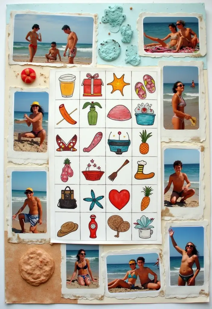 30 Beach Scrapbook Ideas for Your Summer Memories - 3. Beach Bingo