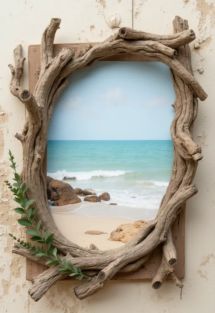 30 Beach Scrapbook Ideas for Your Summer Memories - 4. Driftwood Frame