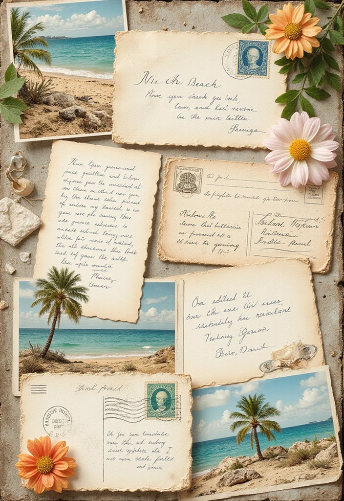 30 Beach Scrapbook Ideas for Your Summer Memories - 6. Vintage Beach Postcards