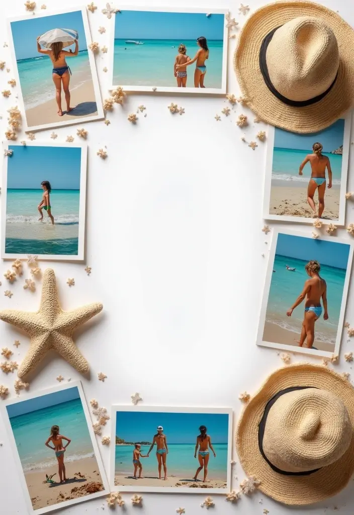 30 Beach Scrapbook Ideas for Your Summer Memories - 7. Themed Photo Collage