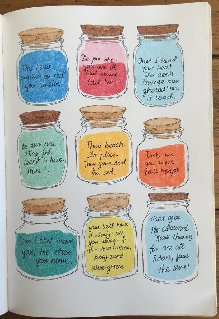 30 Beach Scrapbook Ideas for Your Summer Memories - 9. Sand Art Accents