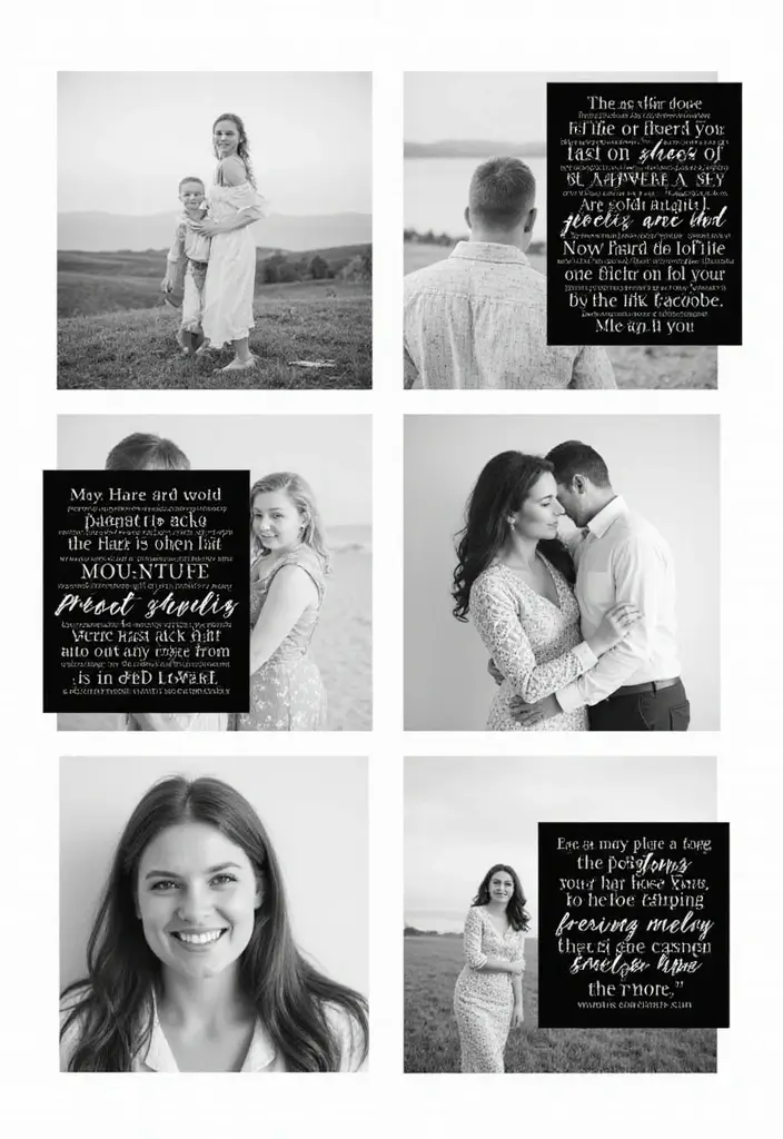 30 Black and White Scrapbook Ideas with Chic Contrast - 14. Personal Quotes