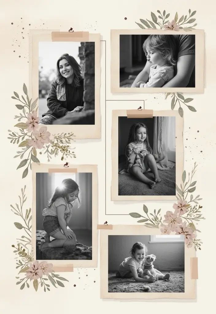 30 Black and White Scrapbook Ideas with Chic Contrast - 15. Time-Lapse Stories