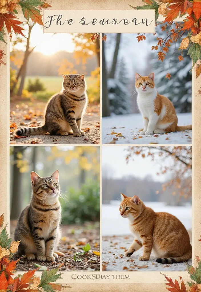 30 Cat Scrapbook Ideas for Every Proud Cat Parent - 10. Seasonal Pages