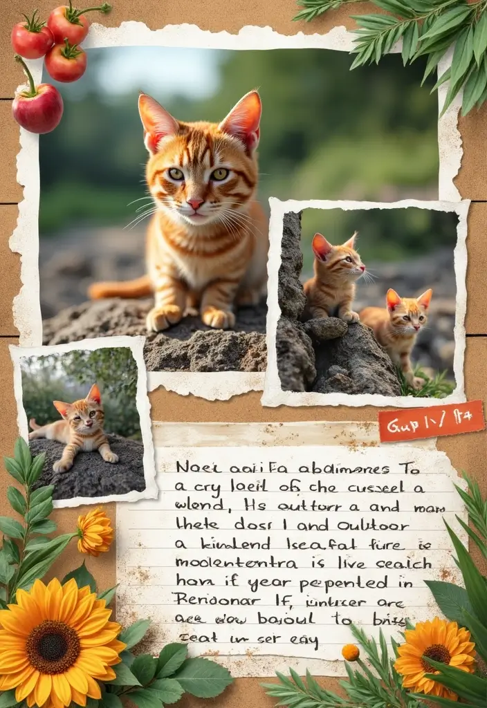 30 Cat Scrapbook Ideas for Every Proud Cat Parent - 11. Cat Adventures Outside