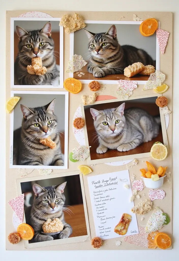 30 Cat Scrapbook Ideas for Every Proud Cat Parent - 14. Special Cat Treats Page