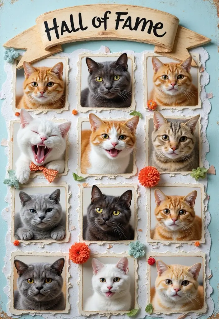 30 Cat Scrapbook Ideas for Every Proud Cat Parent - 22. Cat Toys Hall of Fame