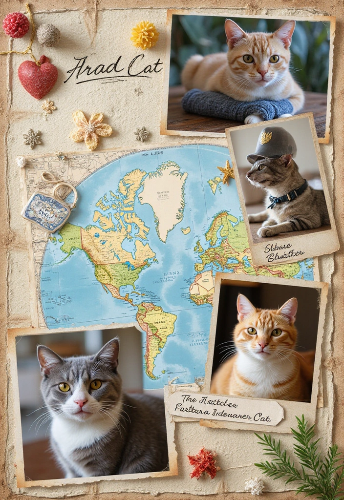 30 Cat Scrapbook Ideas for Every Proud Cat Parent - 23. Cat-themed Travel