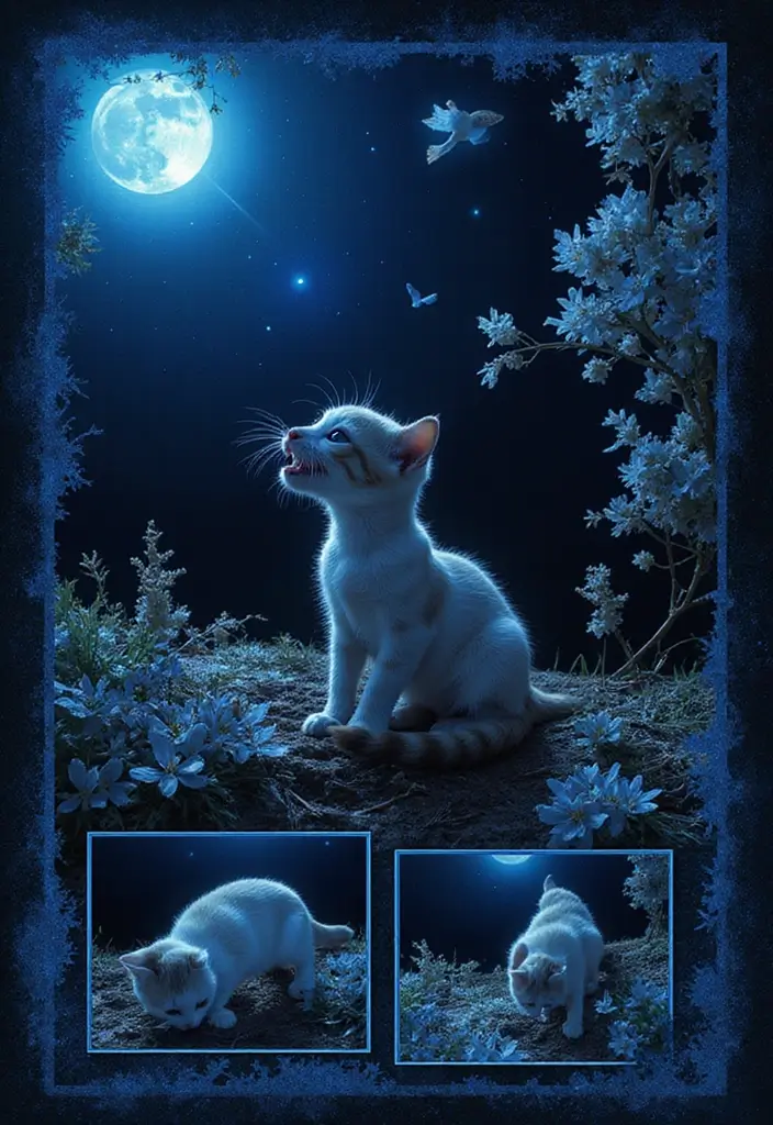 30 Cat Scrapbook Ideas for Every Proud Cat Parent - 24. Nighttime Adventures