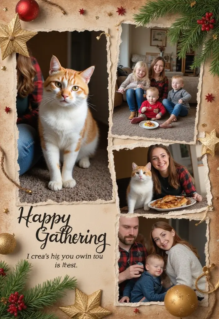 30 Cat Scrapbook Ideas for Every Proud Cat Parent - 27. Family Gatherings with Your Cat