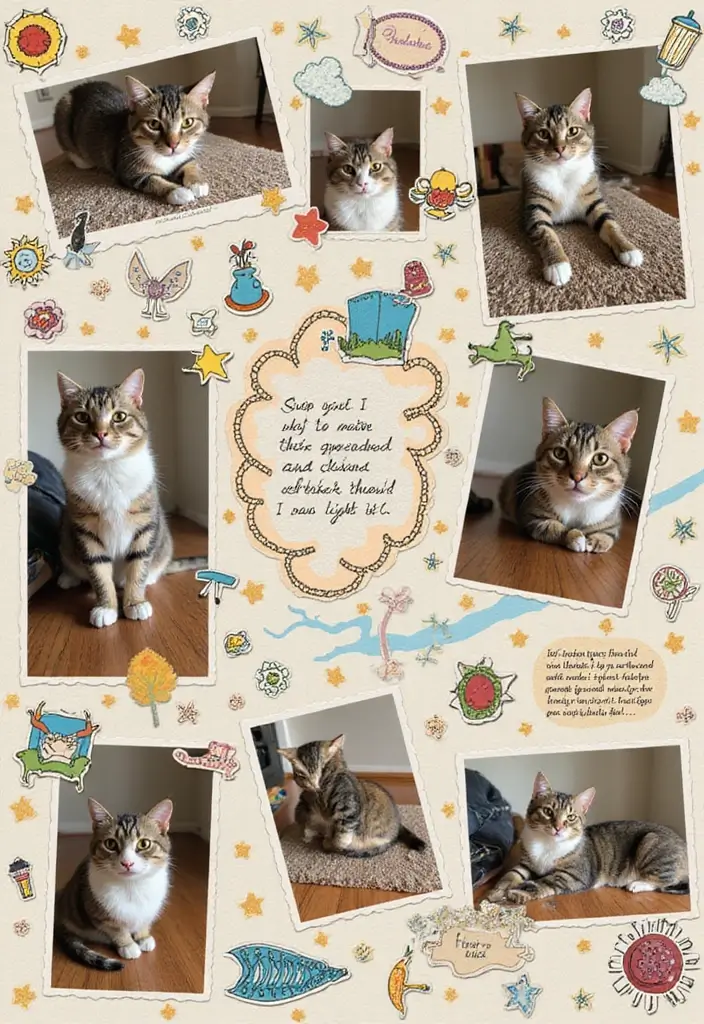 30 Cat Scrapbook Ideas for Every Proud Cat Parent - 6. Cat’s Favorite Spots