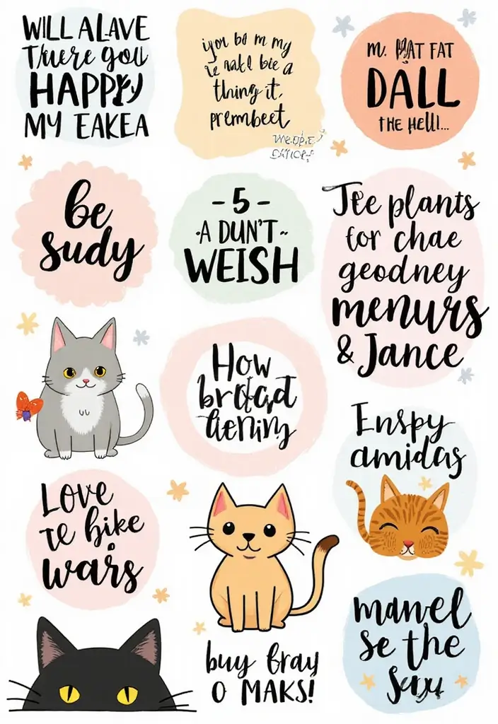 30 Cat Scrapbook Ideas for Every Proud Cat Parent - 9. Cat-Themed Quotes