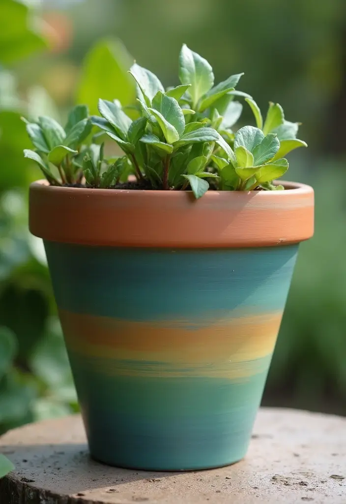 30 Clay Flower Pot Painting Ideas for Creative Decor - 1. Vibrant Ombre Effect