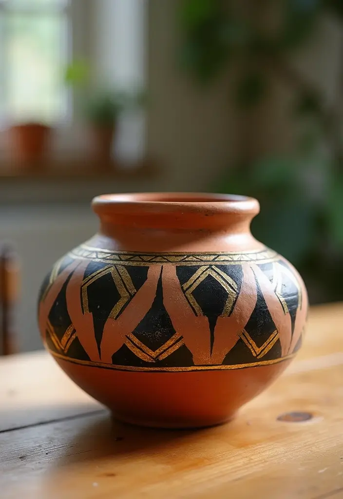 30 Clay Flower Pot Painting Ideas for Creative Decor - 2. Geometric Patterns