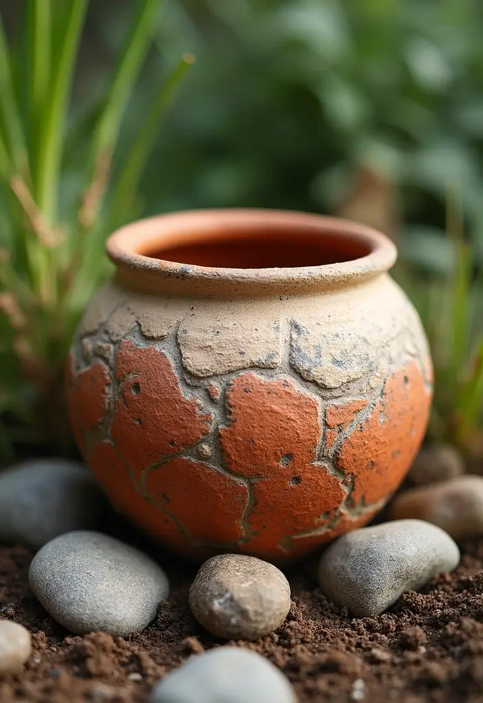 30 Clay Flower Pot Painting Ideas for Creative Decor - 5. Earthy Textures